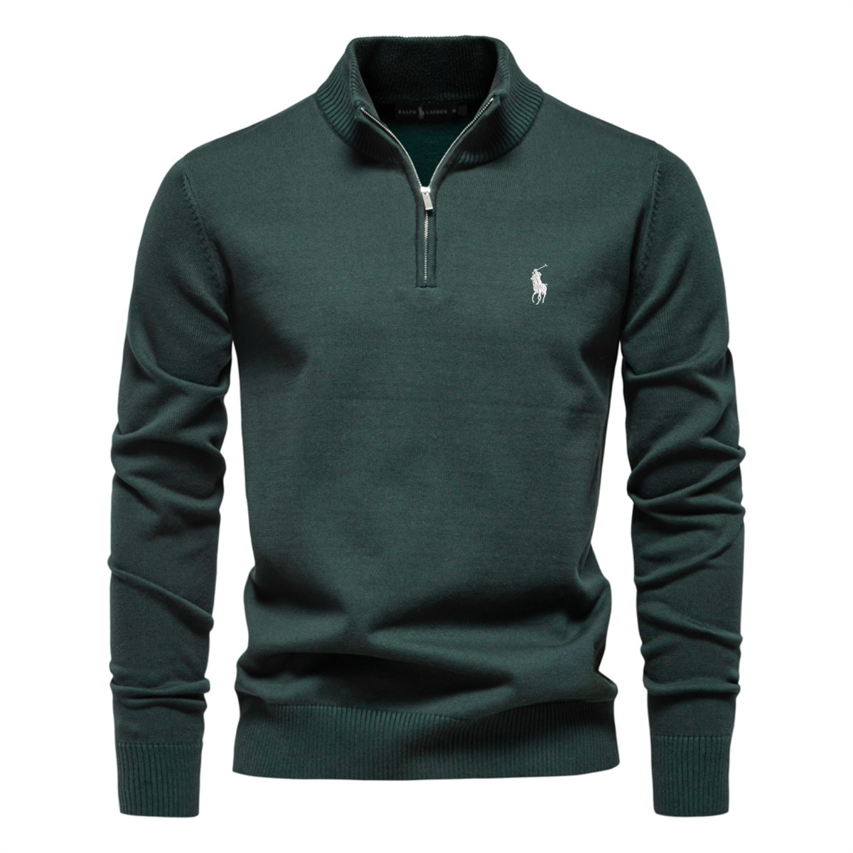 Pull en maille R.L Premium à demi-glissière – Soldes