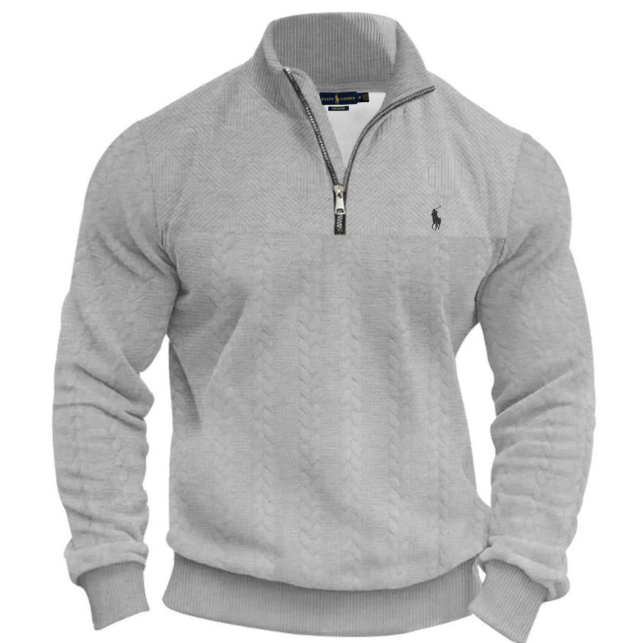 Chandail en maille demi-zip texturé R.L. - Liquidation