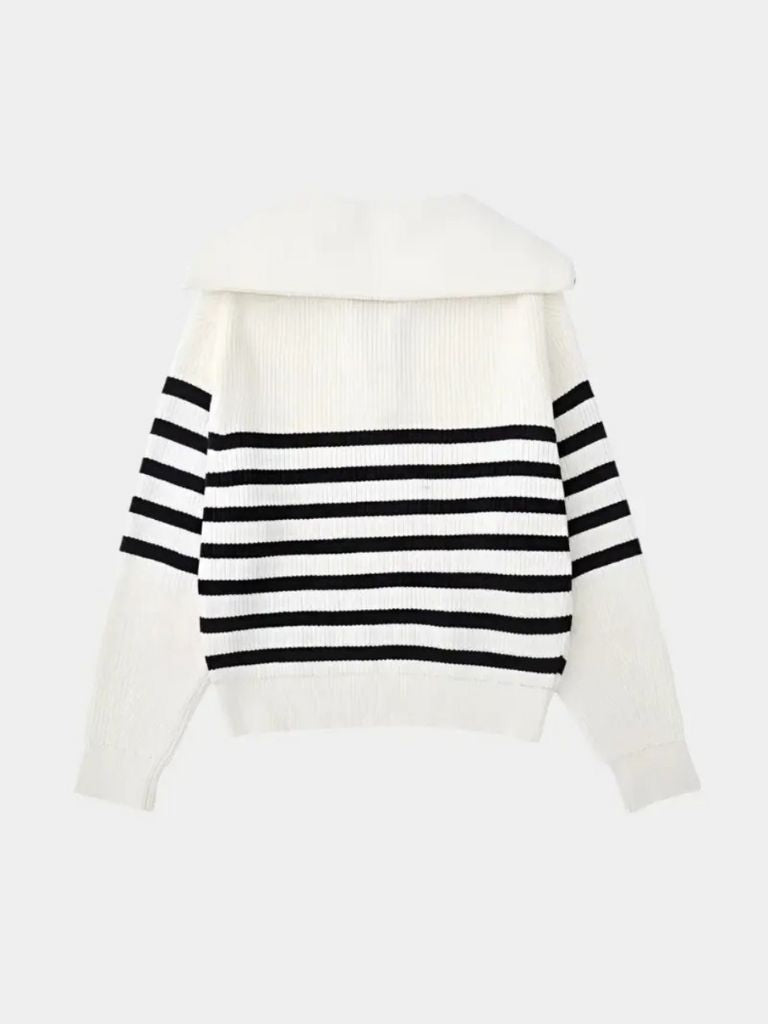 Pull zippé rayé décontracté - Cross & Crown