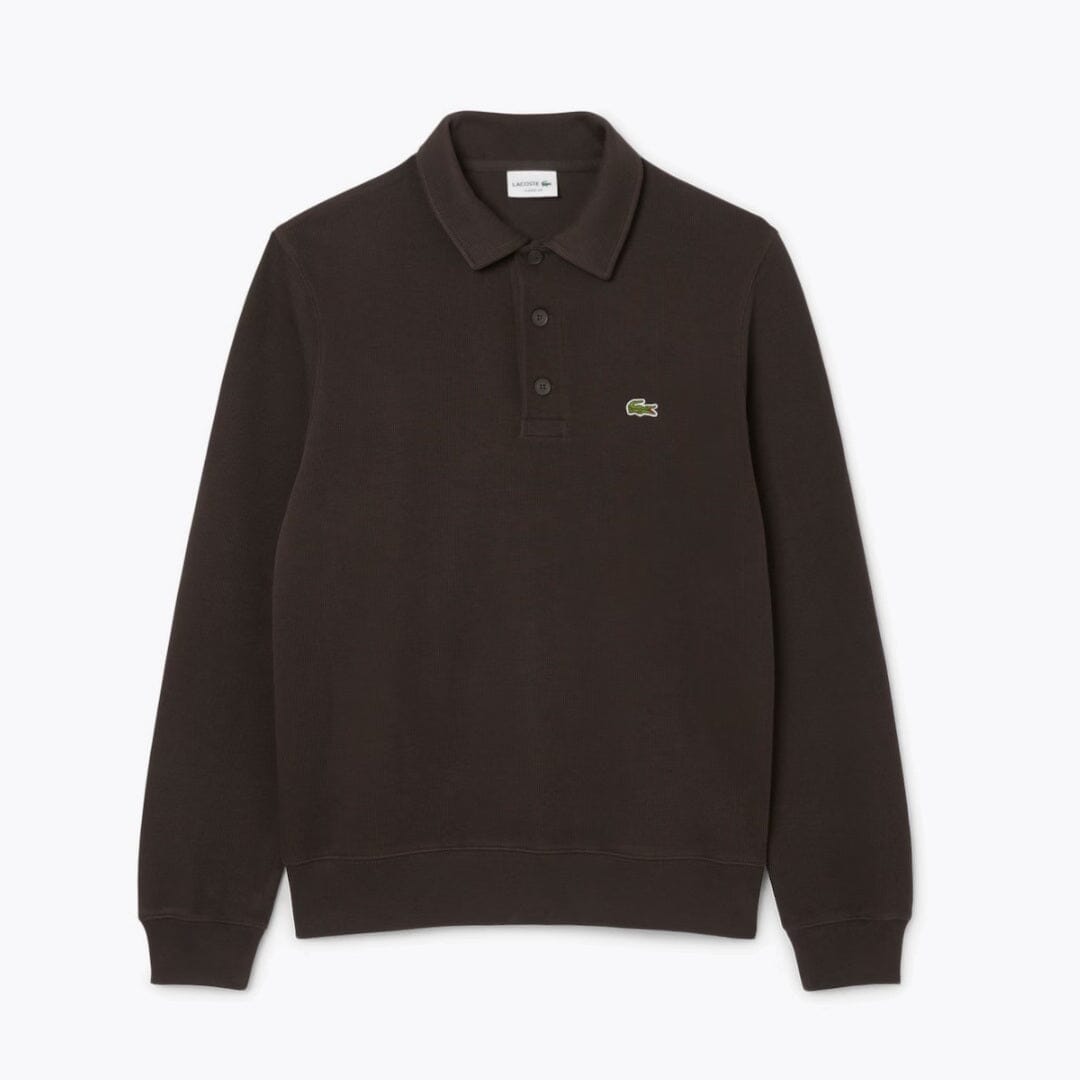 Sweat-shirt à col polo en coton côtelé L.C.