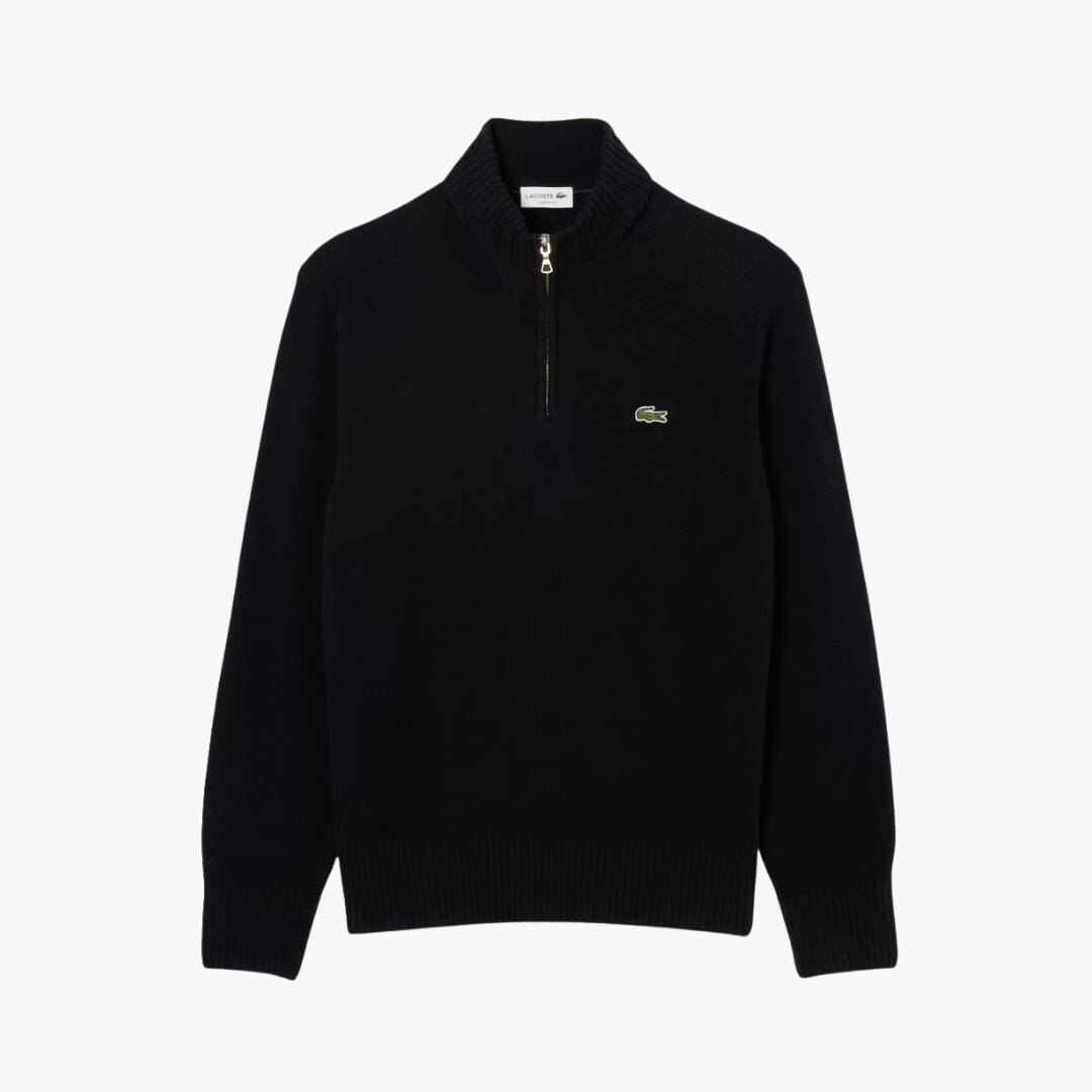 Pull L.C zippé en laine cardée à col montant