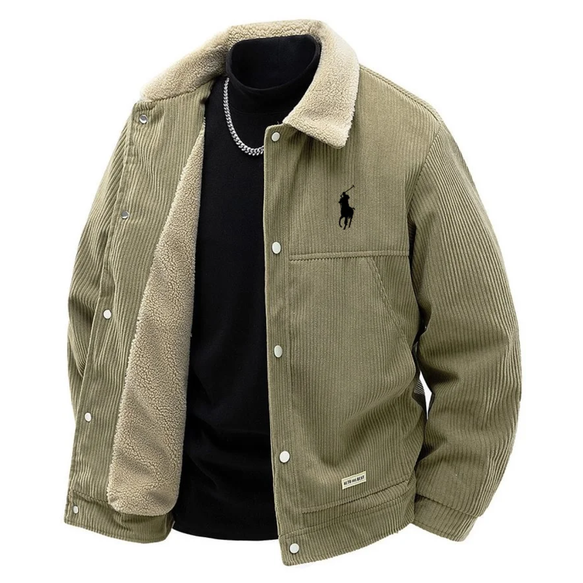 Veste doublée sherpa en velours côtelé R.L Premium - Soldes