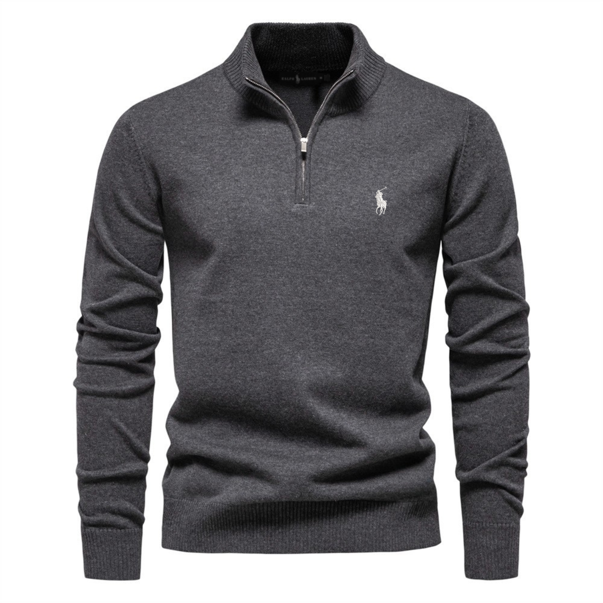 Pull en maille R.L Premium à demi-glissière – Soldes