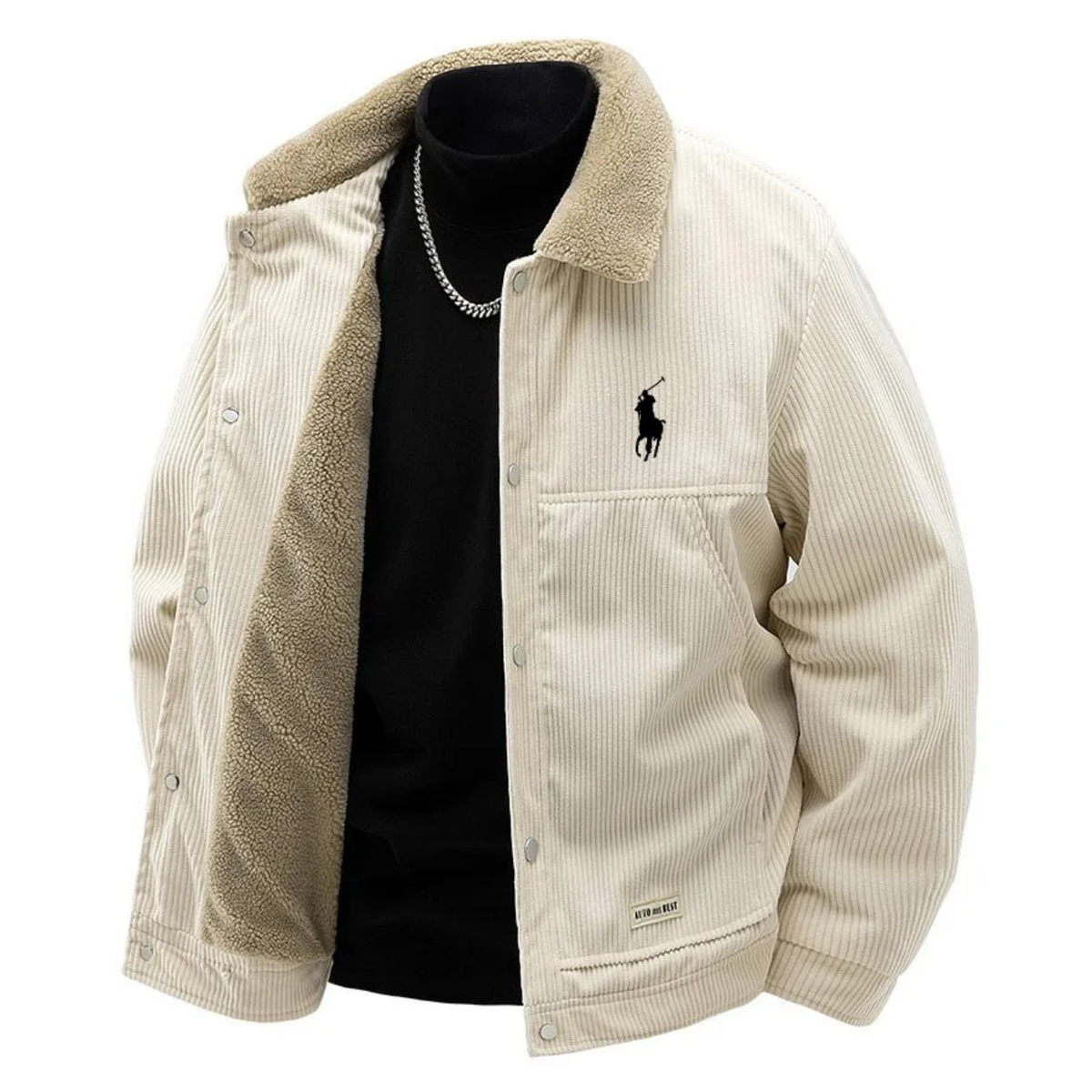 Veste doublée sherpa en velours côtelé R.L Premium - Soldes