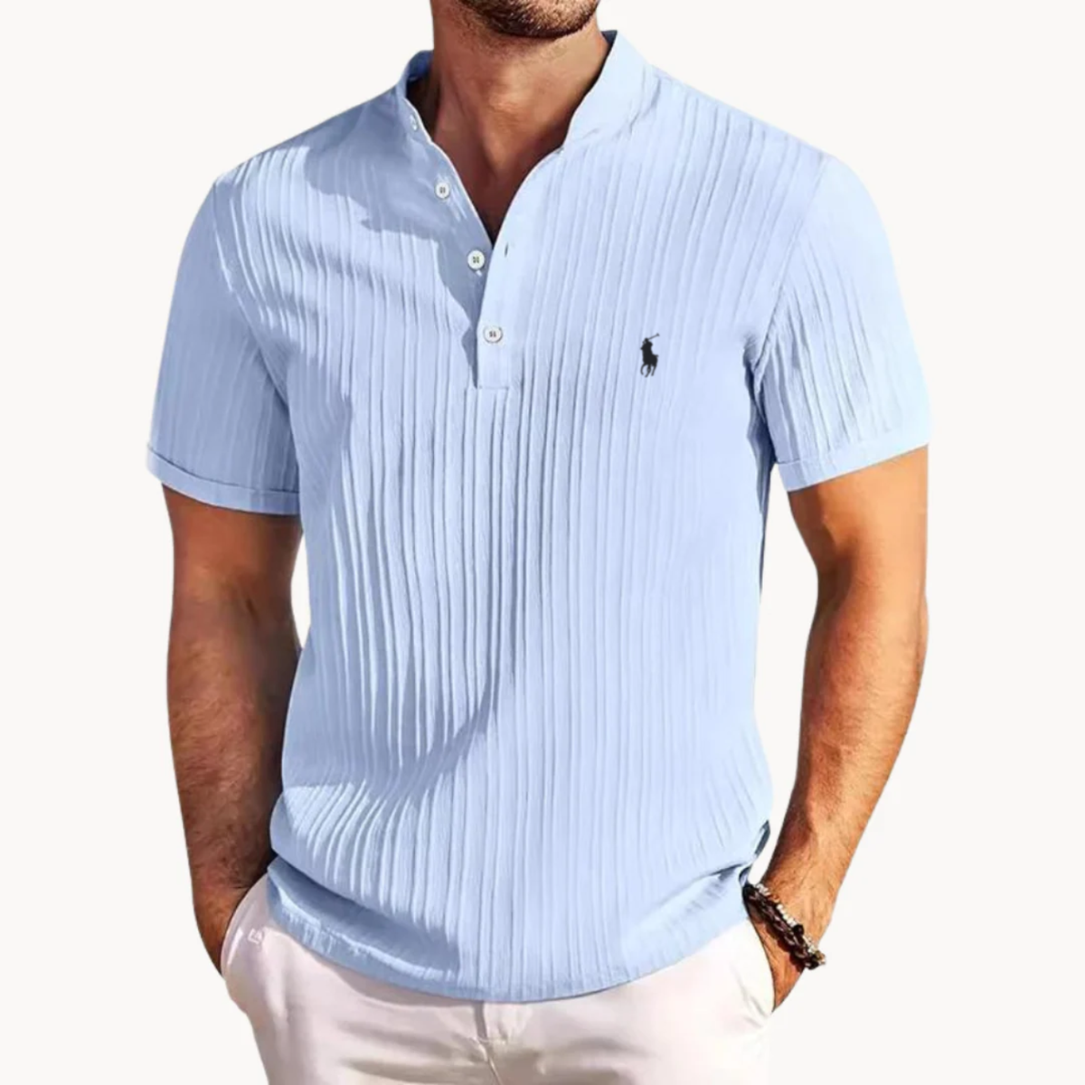 Chemise Henley côtelée L.C. - Vente de liquidation