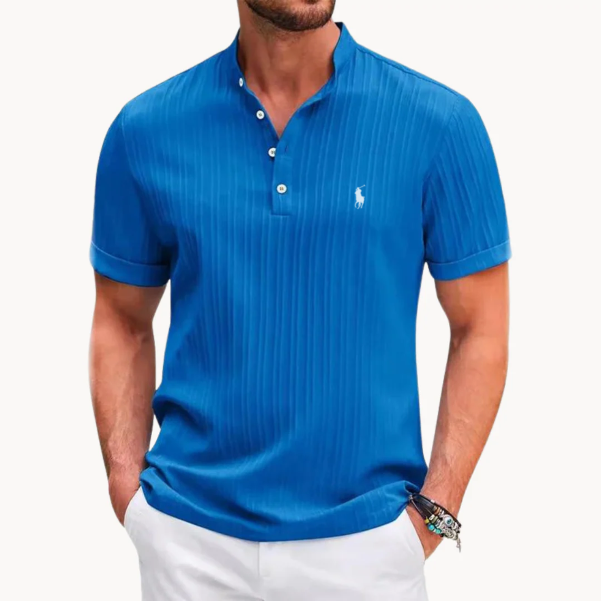 Chemise Henley côtelée L.C. - Vente de liquidation