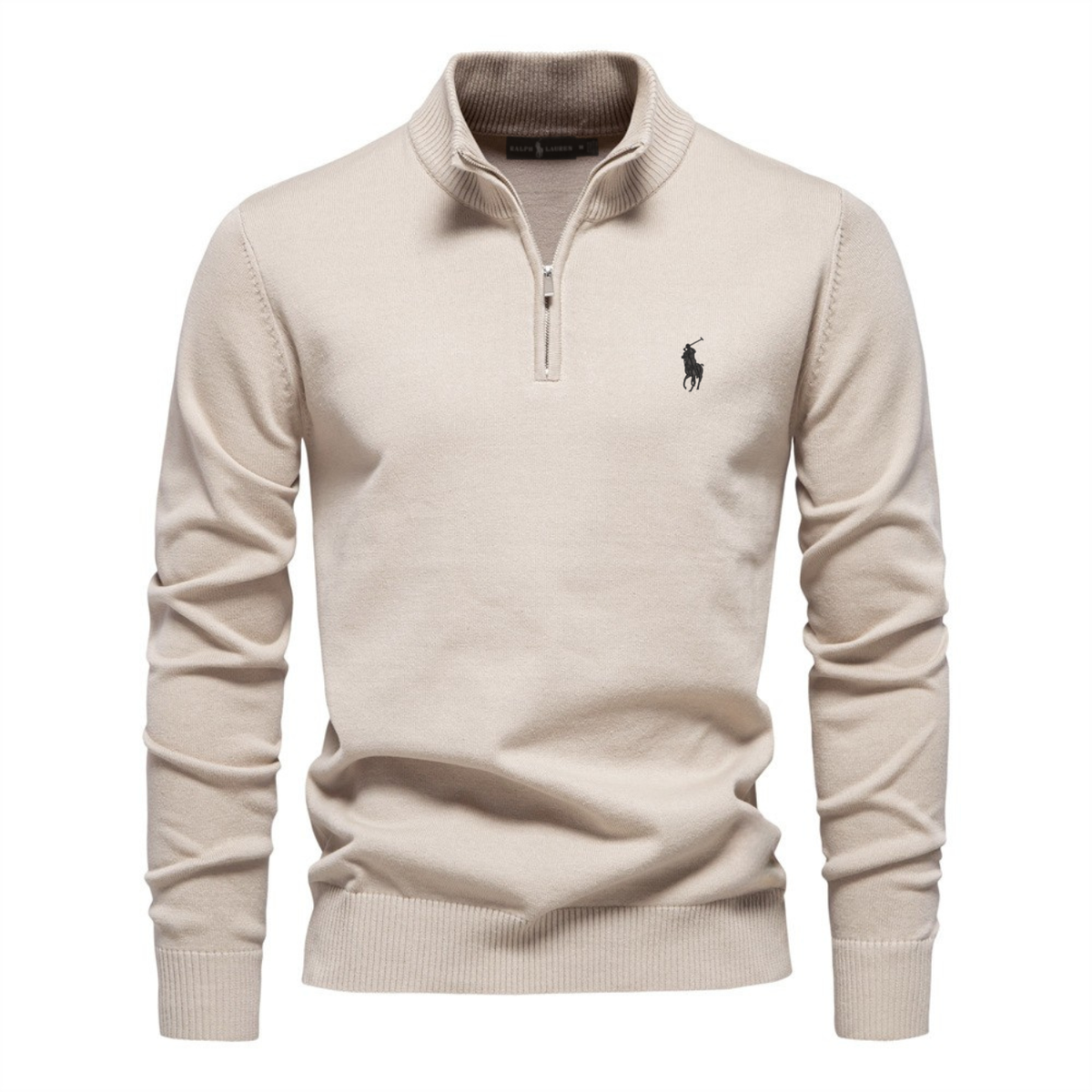 Pull en maille R.L Premium à demi-glissière – Soldes
