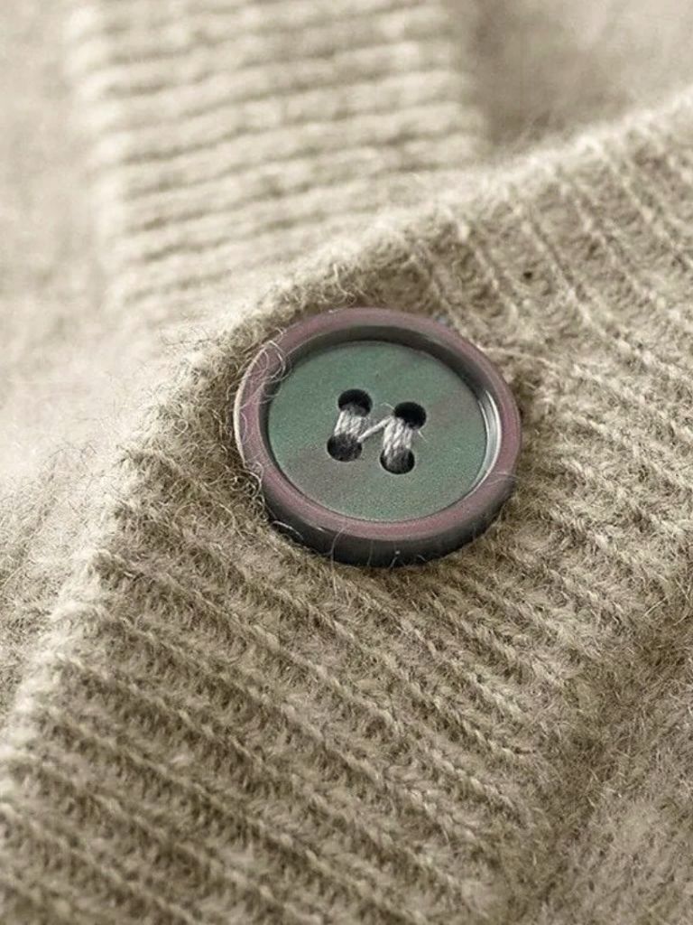 Men's V-Neck Merino Wool Cardigan - Cross & Crown