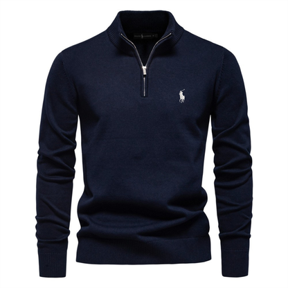 Pull en maille R.L Premium à demi-glissière – Soldes