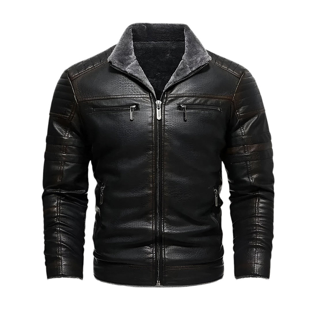 Veste en cuir Benjamin Sherpa pour homme