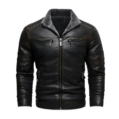 Veste en cuir Benjamin Sherpa pour homme