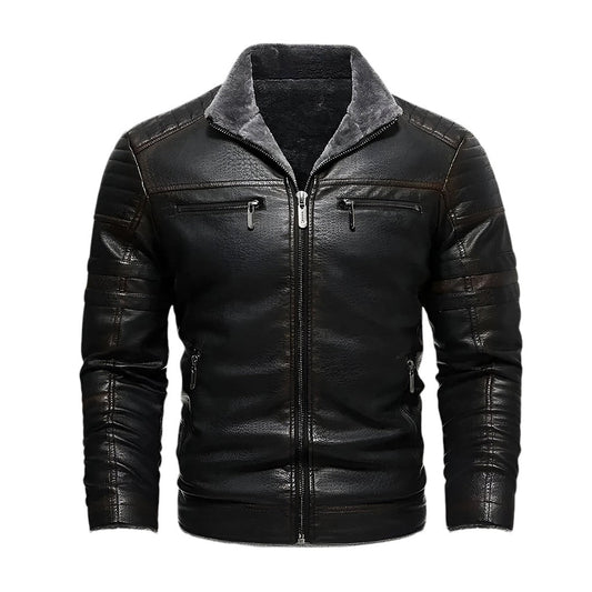 Veste en cuir Benjamin Sherpa pour homme