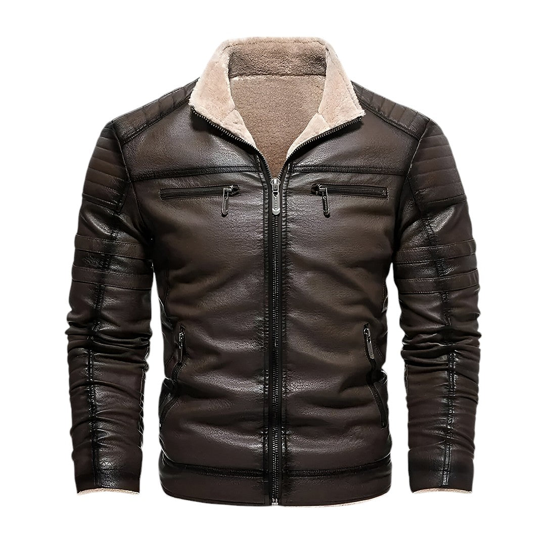 Veste en cuir Benjamin Sherpa pour homme