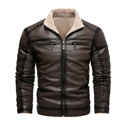 Veste en cuir Benjamin Sherpa pour homme