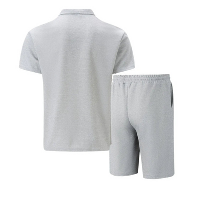 Ensemble coordonné IBIZA – Polo zippé et short en maille douce