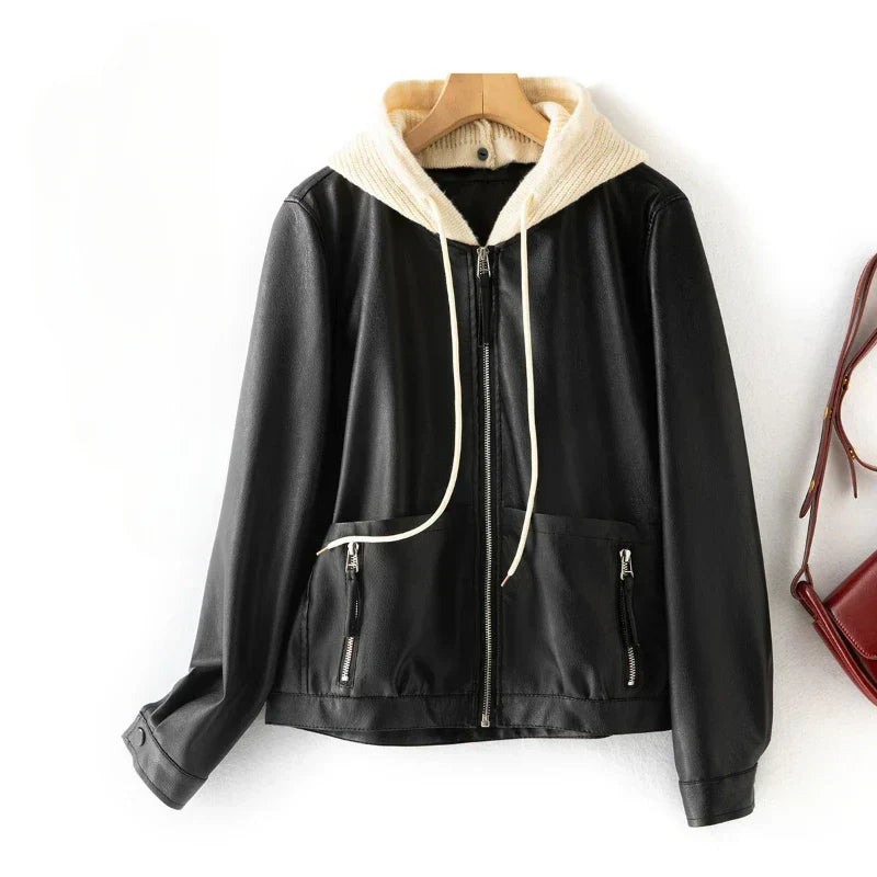 Hoodie en cuir Noam