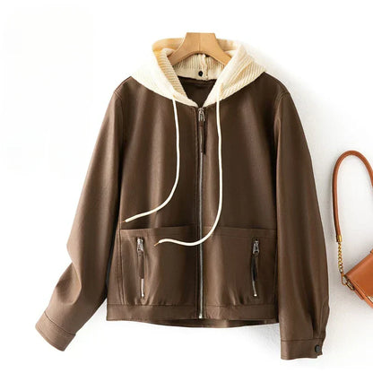 Hoodie en cuir Noam