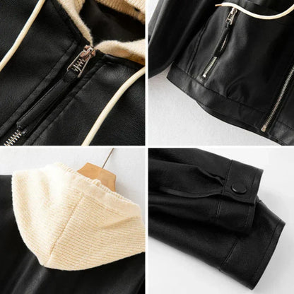 Hoodie en cuir Noam