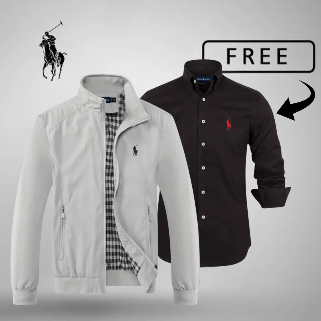 Blouson aviateur zippé R.L Casual Premium + Pull ou chemise OFFERT (Au choix)