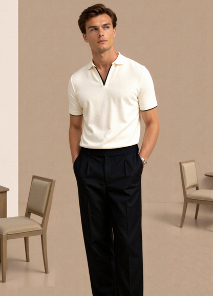 Polo ajusté en mélange doux BARI