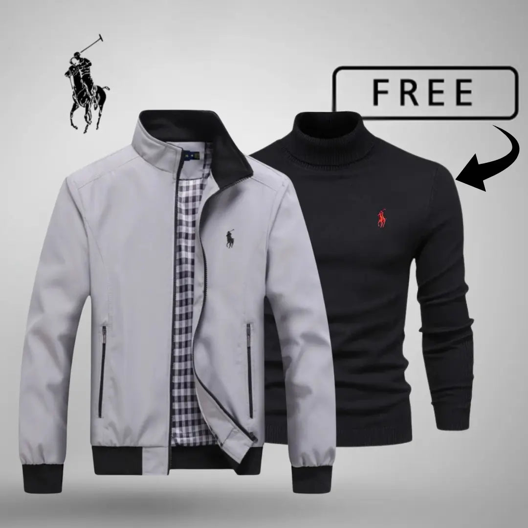 Blouson aviateur zippé R.L Casual Premium + Pull ou chemise OFFERT (Au choix)