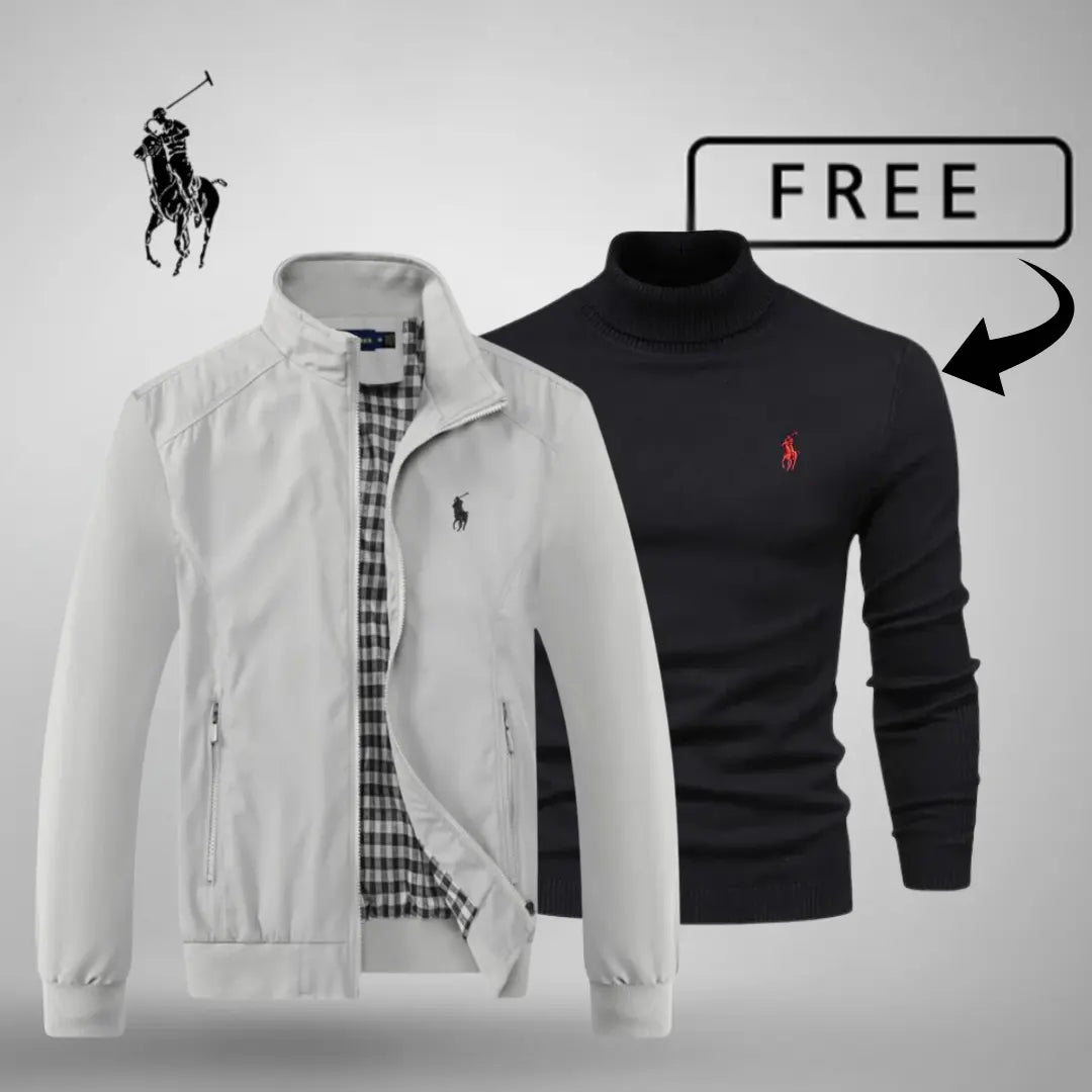 Blouson aviateur zippé R.L Casual Premium + Pull ou chemise OFFERT (Au choix)