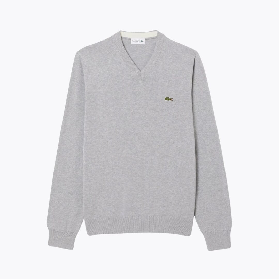 Pull en coton col V monochrome L.C.