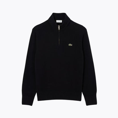 Pull L.C zippé en laine cardée à col montant