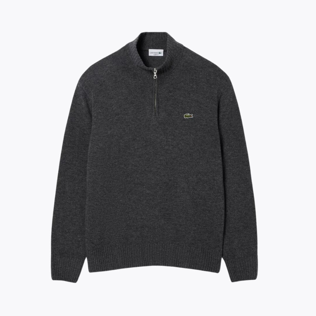 Pull L.C zippé en laine cardée à col montant