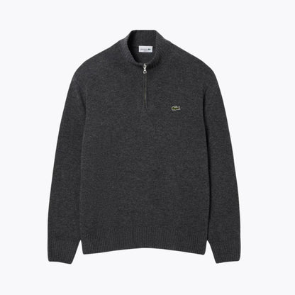 Pull L.C zippé en laine cardée à col montant