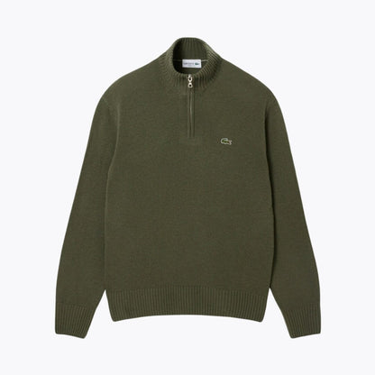 Pull L.C zippé en laine cardée à col montant