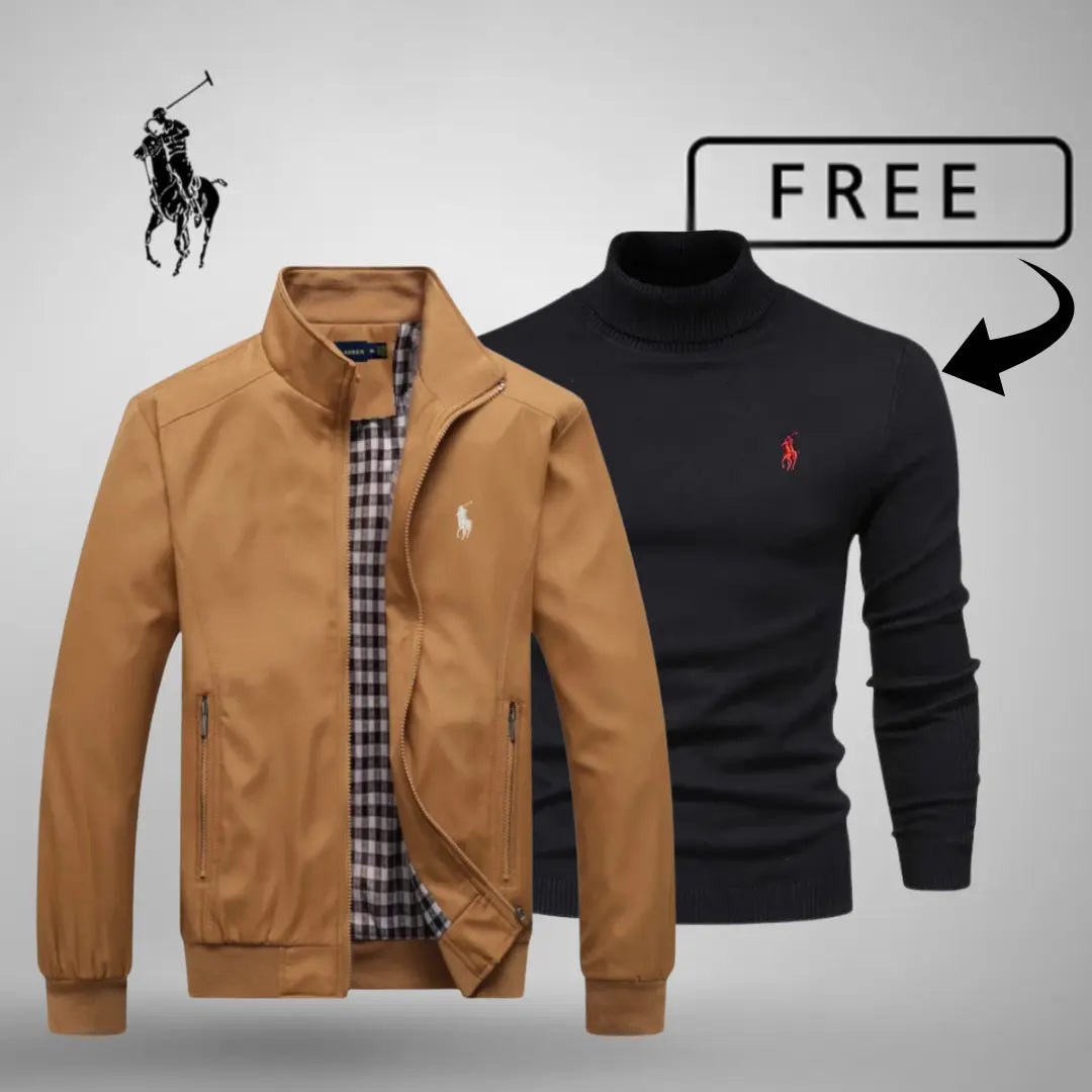Blouson aviateur zippé R.L Casual Premium + Pull ou chemise OFFERT (Au choix)