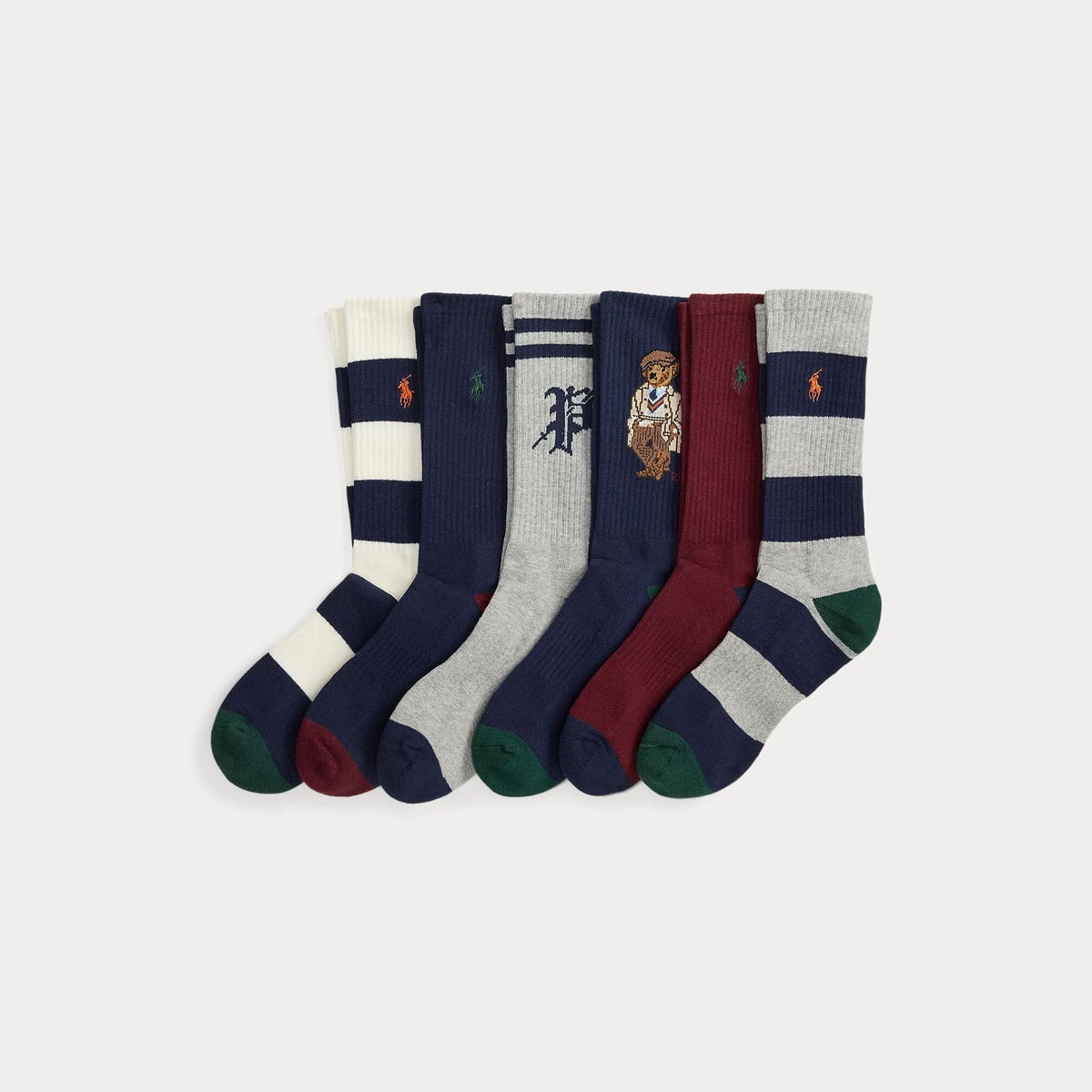 Lot de 6 paires de chaussettes ras du cou en mélange de coton R.L Polo Bear