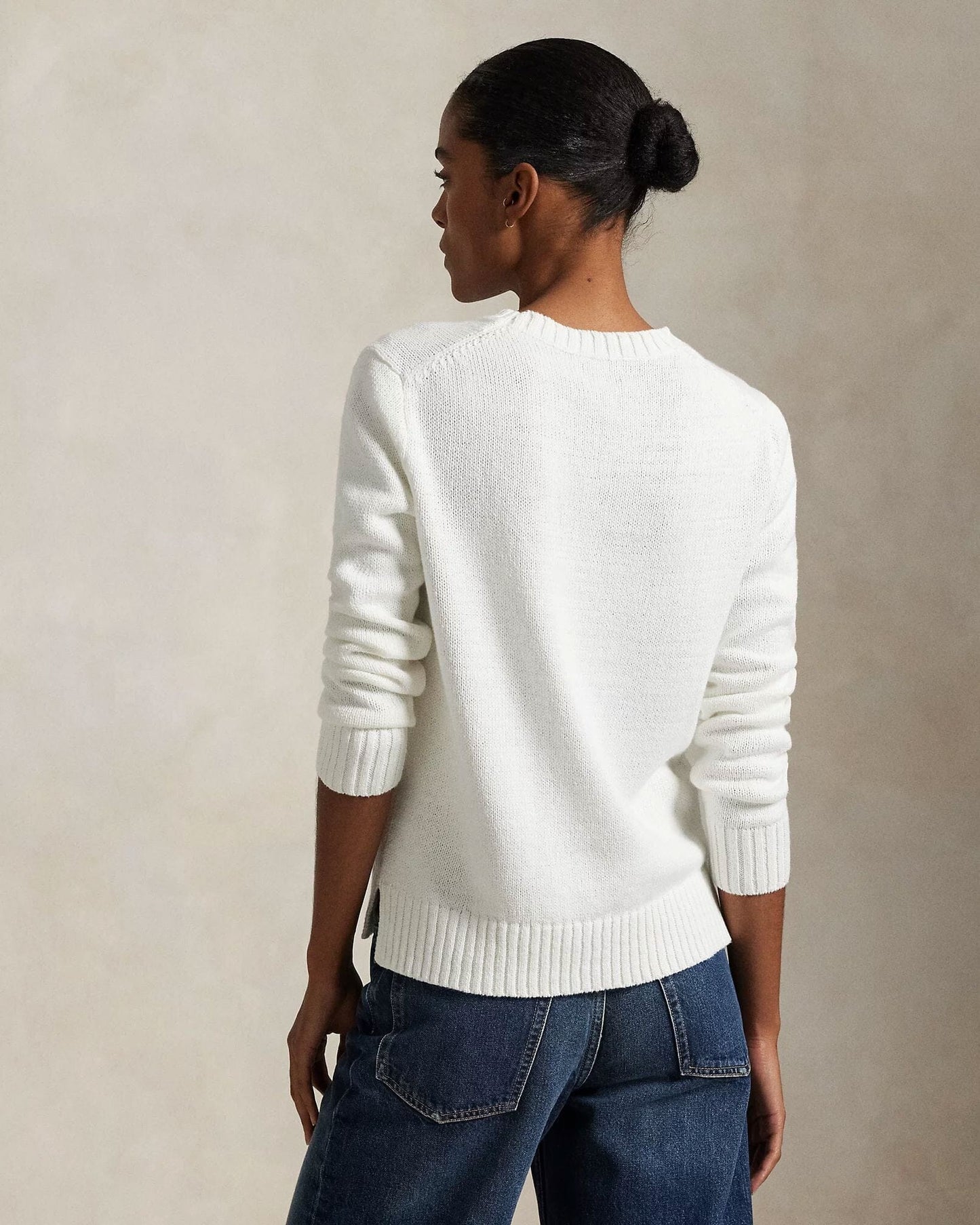 R.L Polo Bear Linen-Cotton Crewneck Sweater