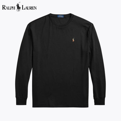 T-shirt ras du cou en coton doux coupe classique R.L.