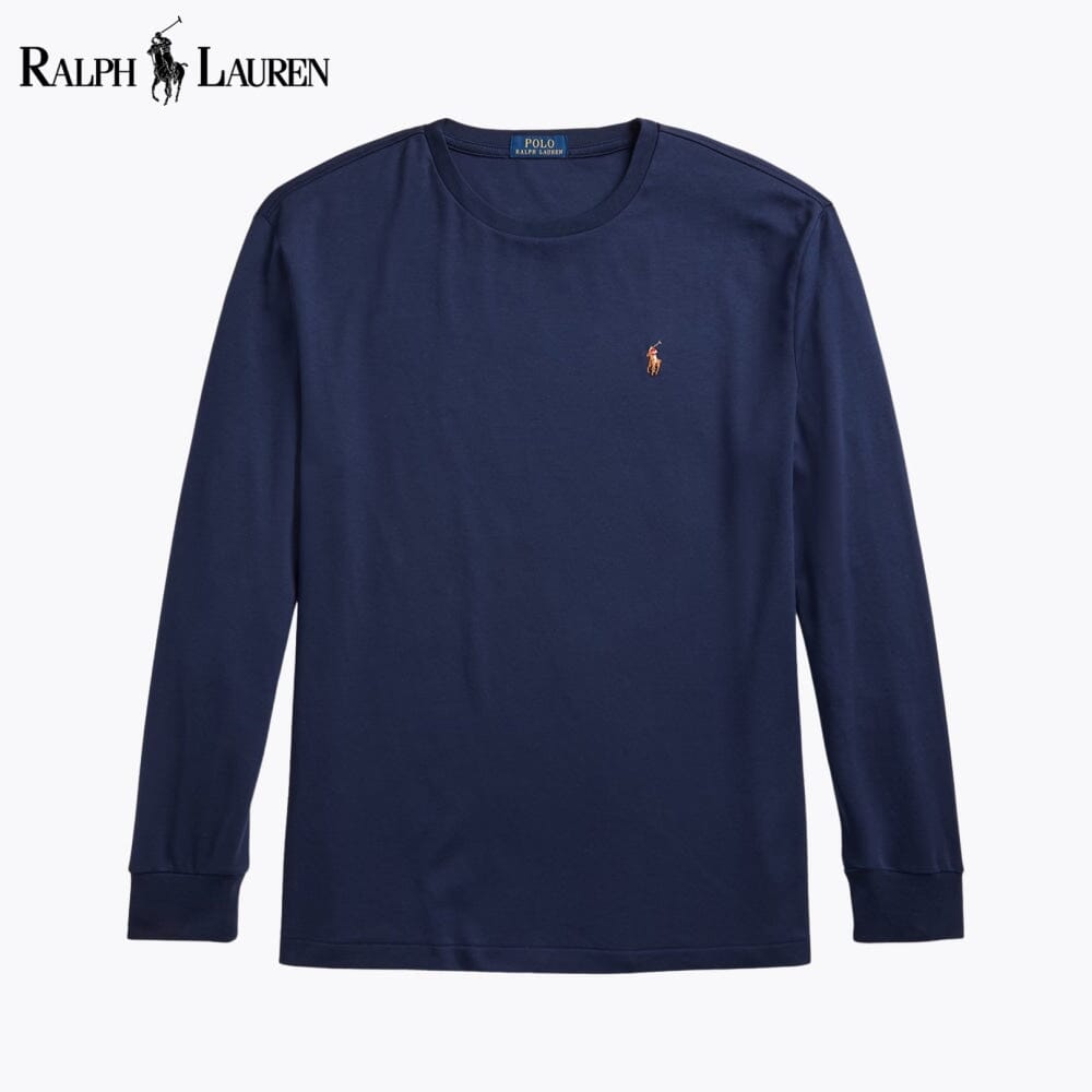 T-shirt ras du cou en coton doux coupe classique R.L.
