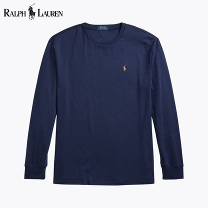T-shirt ras du cou en coton doux coupe classique R.L.