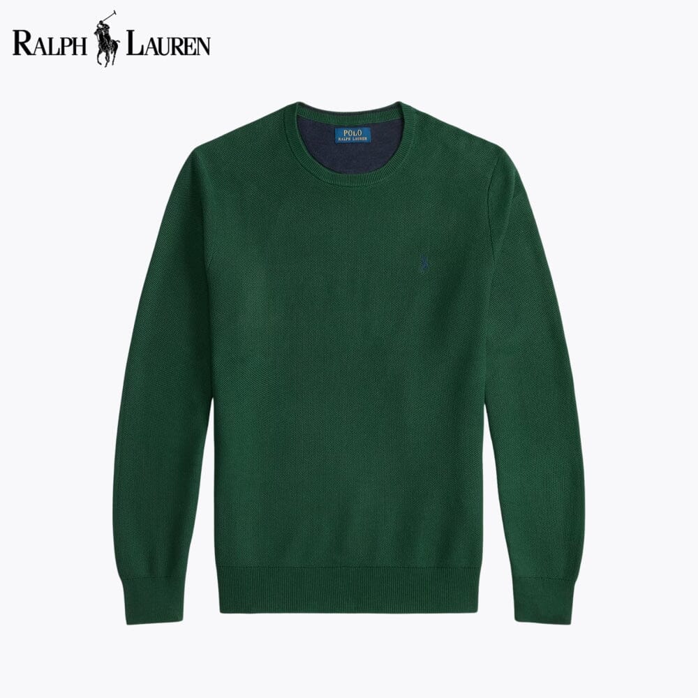 R.L Mesh-Knit Cotton Crewneck Sweater