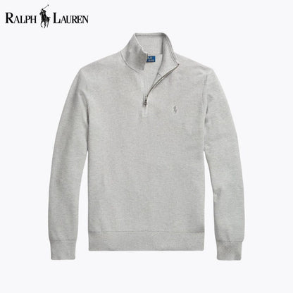 Pull en coton à maille alvéolée avec demi-glissière R.L