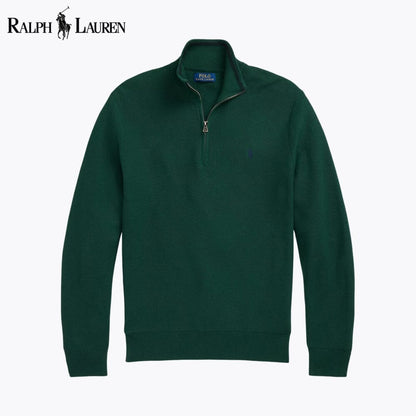 Pull en coton à maille alvéolée avec demi-glissière R.L