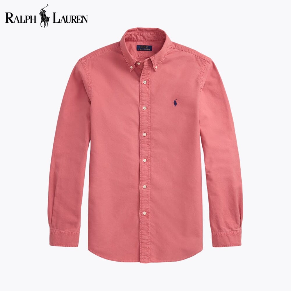 Chemise Oxford teinte en plongée coupe ajustée R.L