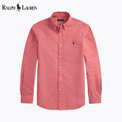 Chemise Oxford teinte en plongée coupe ajustée R.L