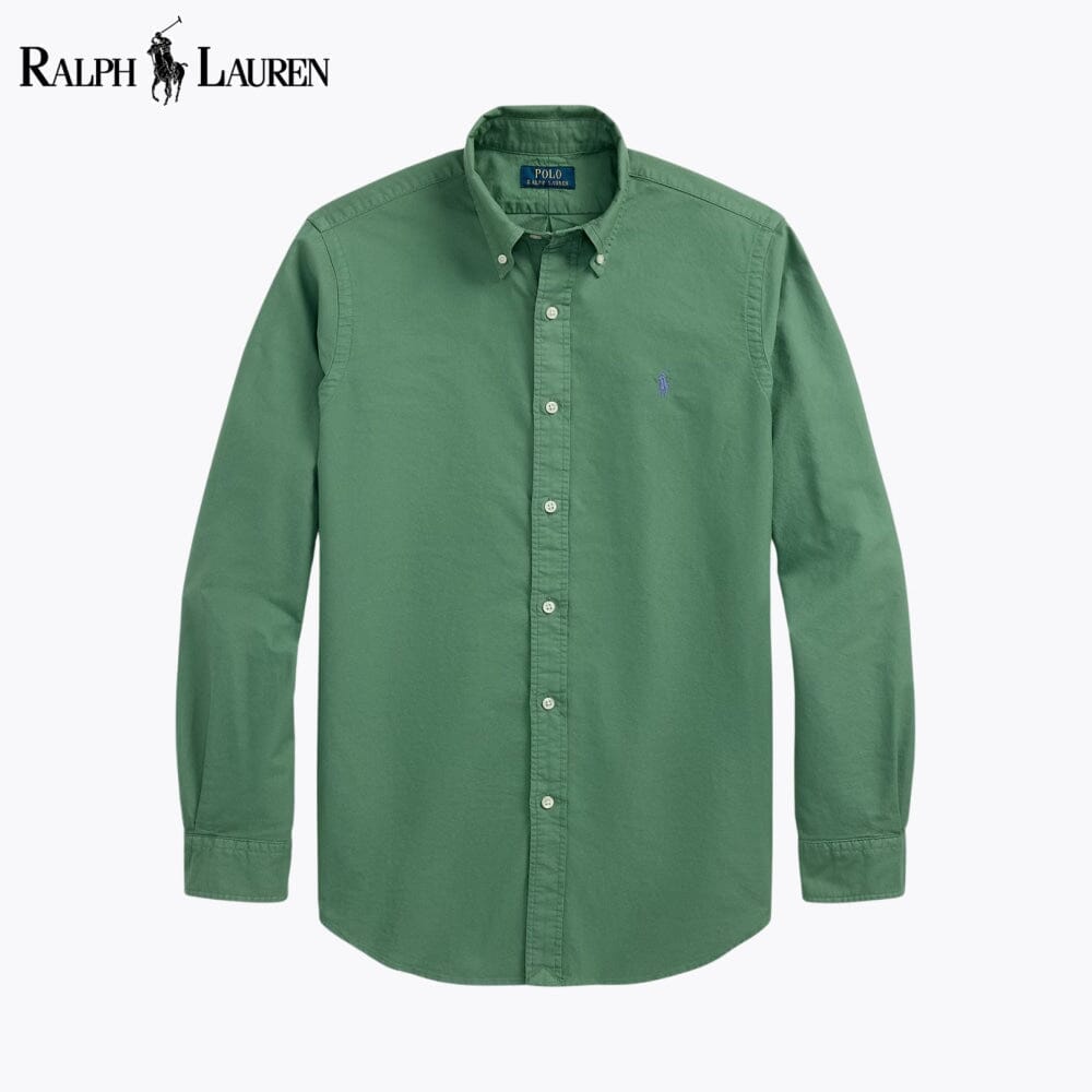 Chemise Oxford teinte en plongée coupe ajustée R.L