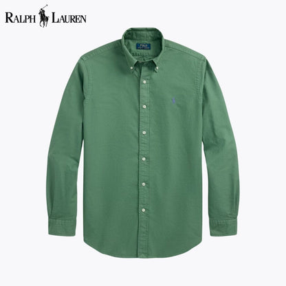 Chemise Oxford teinte en plongée coupe ajustée R.L