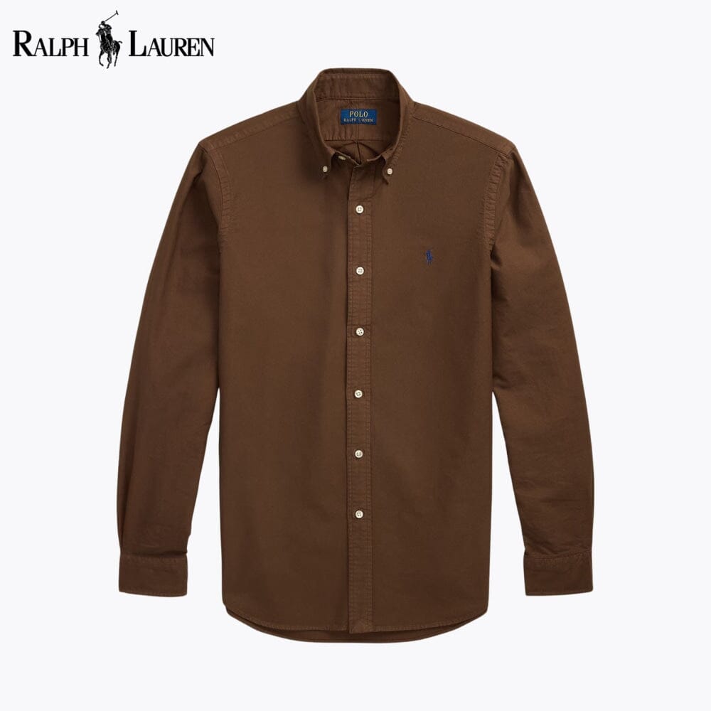 Chemise Oxford teinte en plongée coupe ajustée R.L
