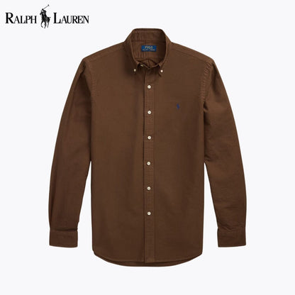 Chemise Oxford teinte en plongée coupe ajustée R.L