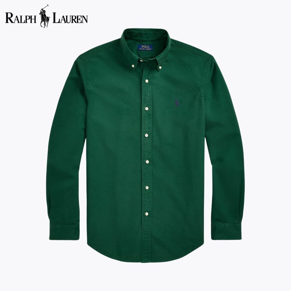 Chemise Oxford teinte en plongée coupe ajustée R.L