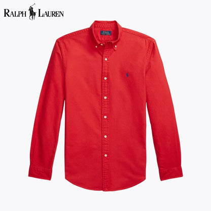 Chemise Oxford teinte en plongée coupe ajustée R.L