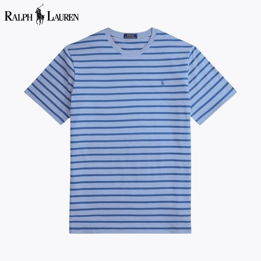 T-shirt à col rond en jersey rayé R.L.