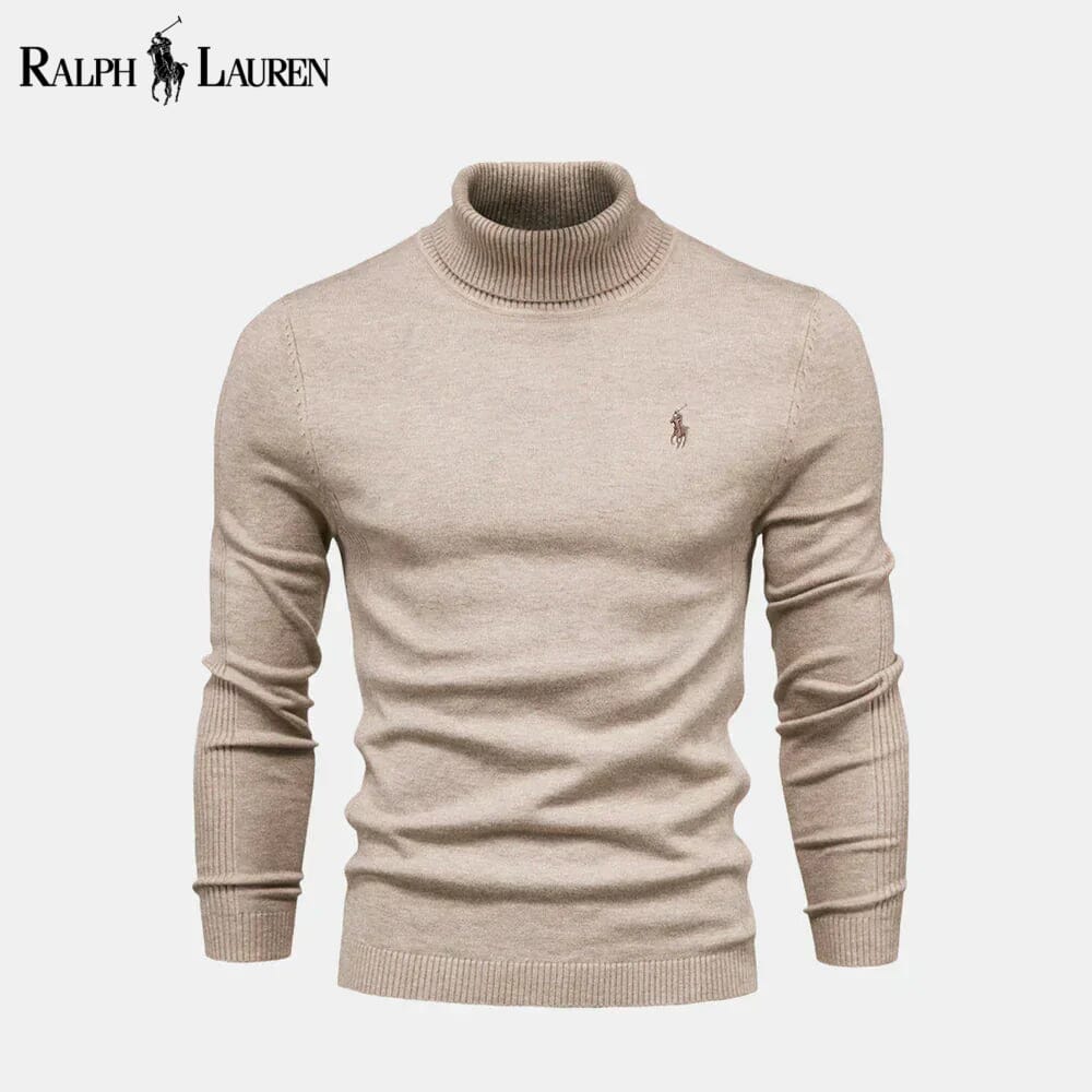 Pull en laine torsadé à col roulé R.L